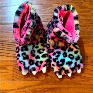 Pastel Rainbow Dragon Feet Slippers